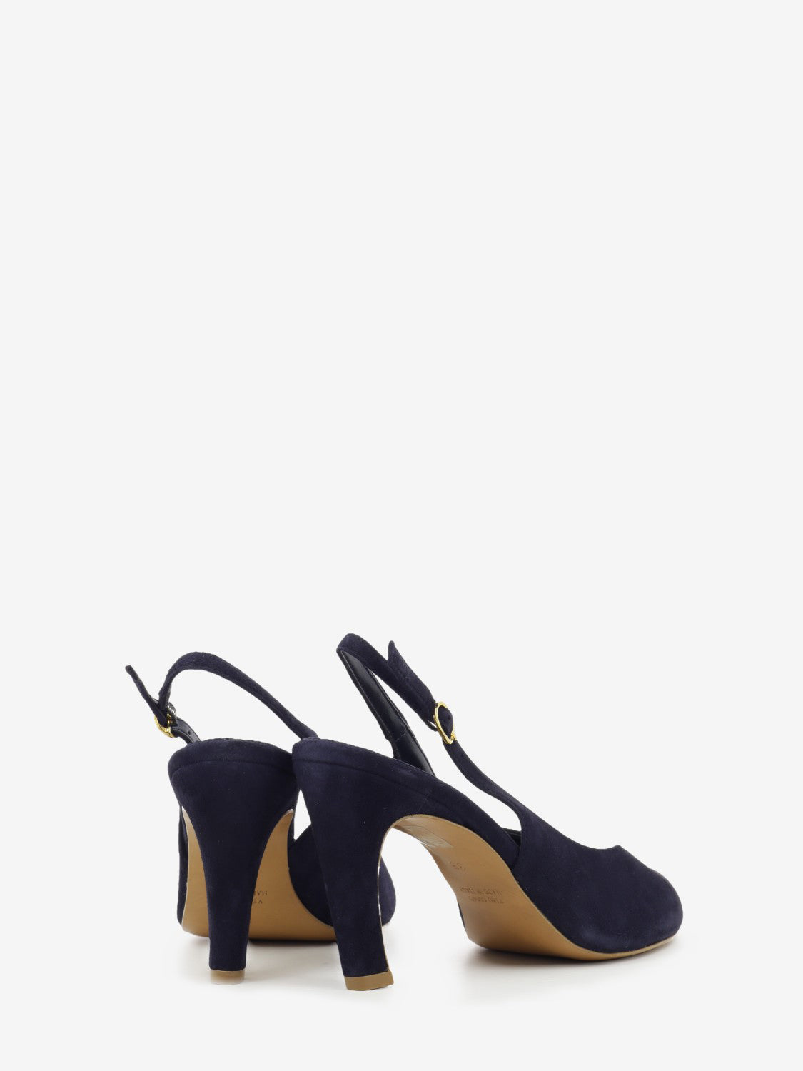 Sandalo con tacco in camoscio blu