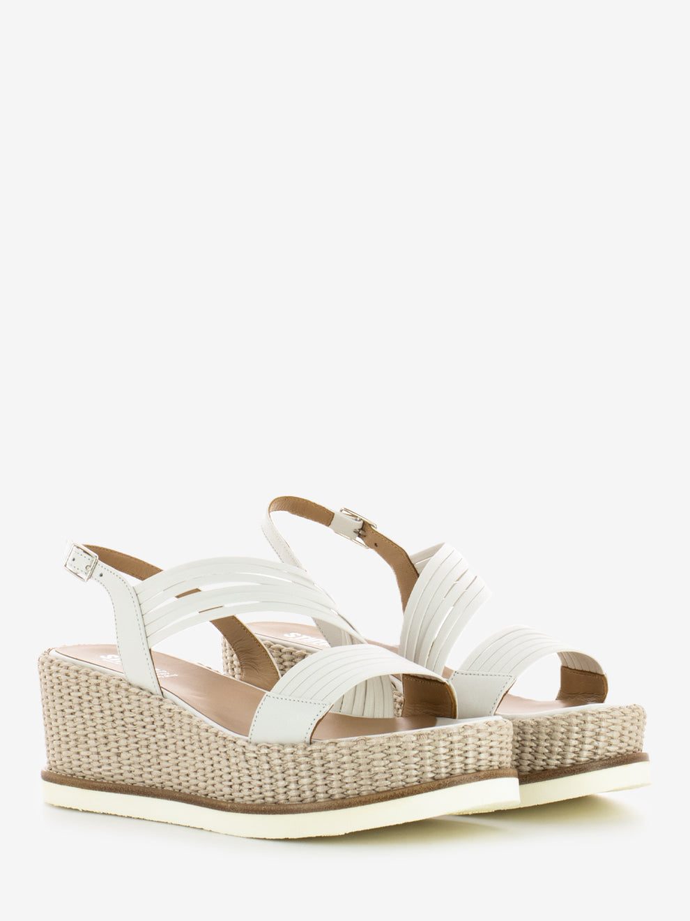 Plaster carved wedge sandal