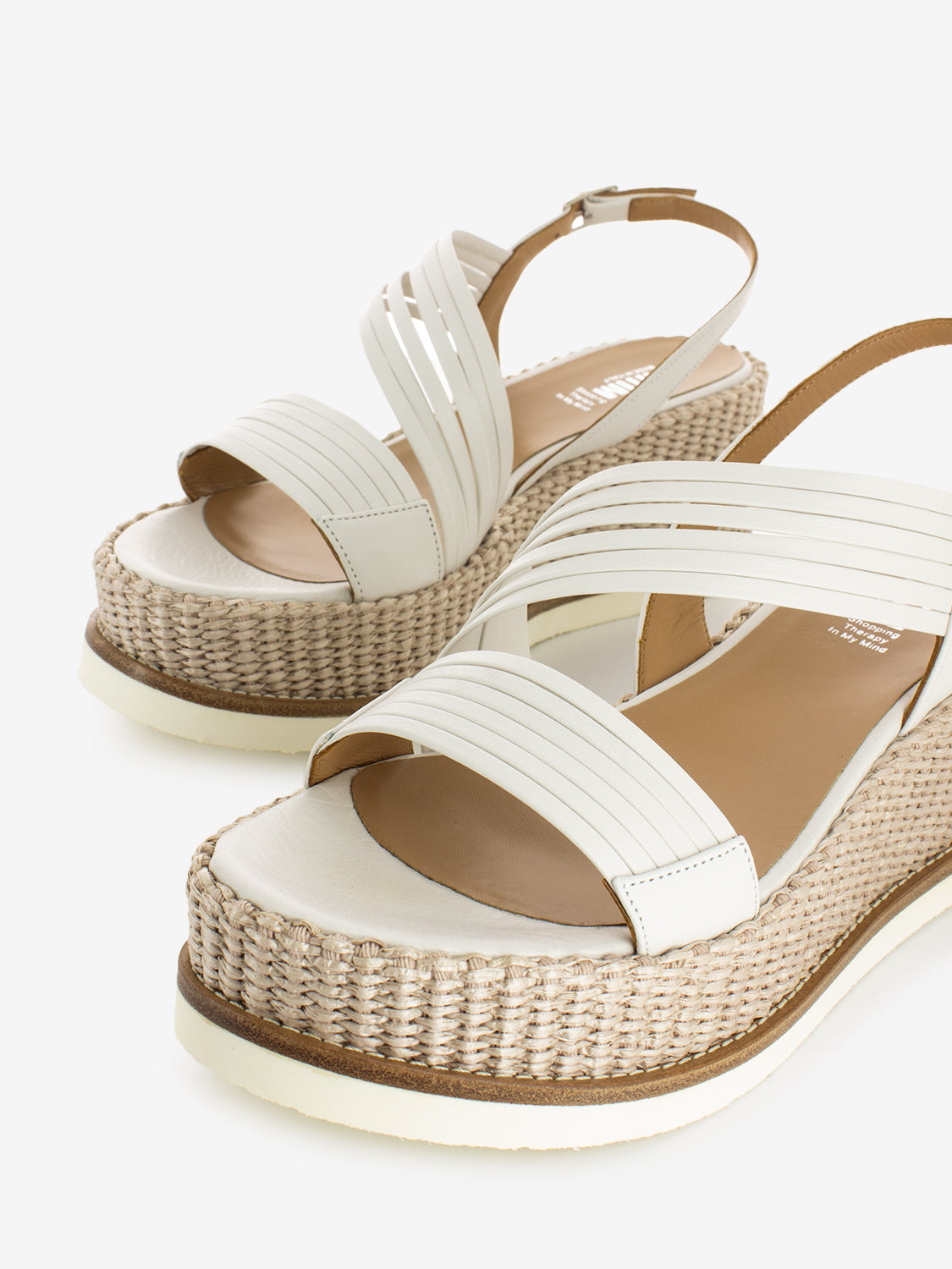 Plaster carved wedge sandal