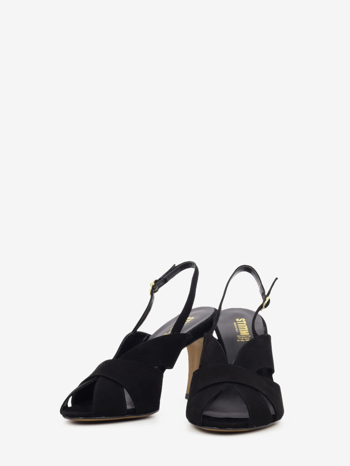 Black suede sandal