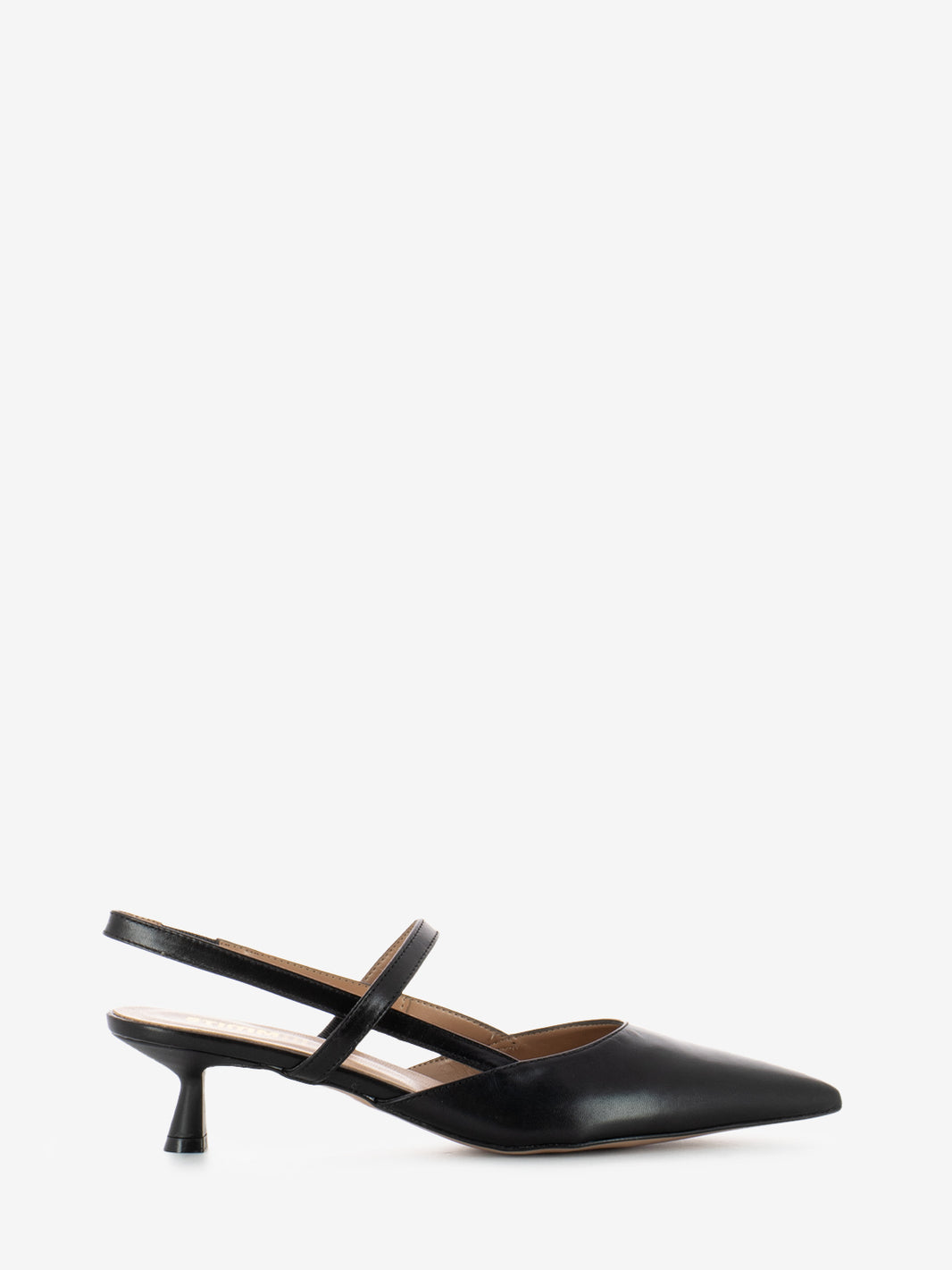 Sandalo in pelle cinturino elastico nero