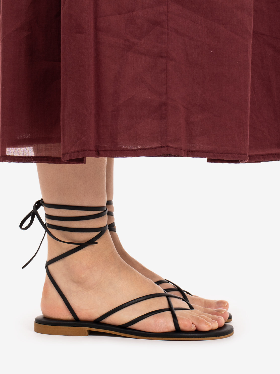Black leather sandal