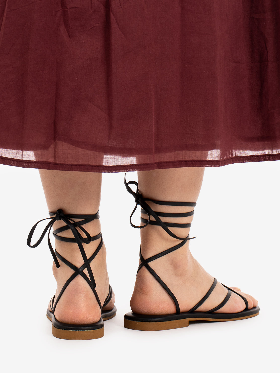 Black leather sandal