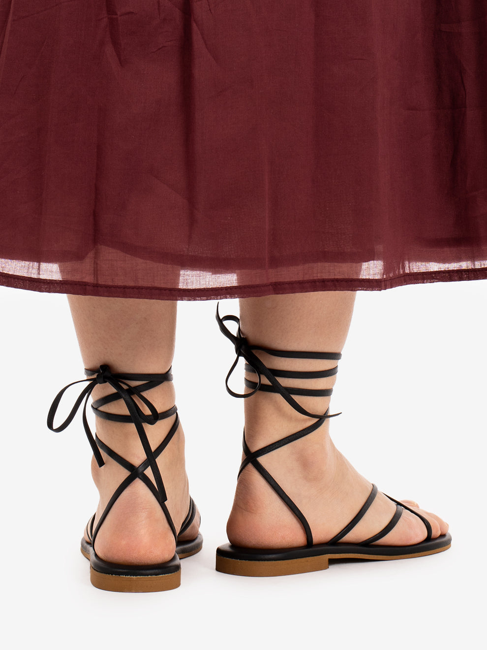 Black leather sandal