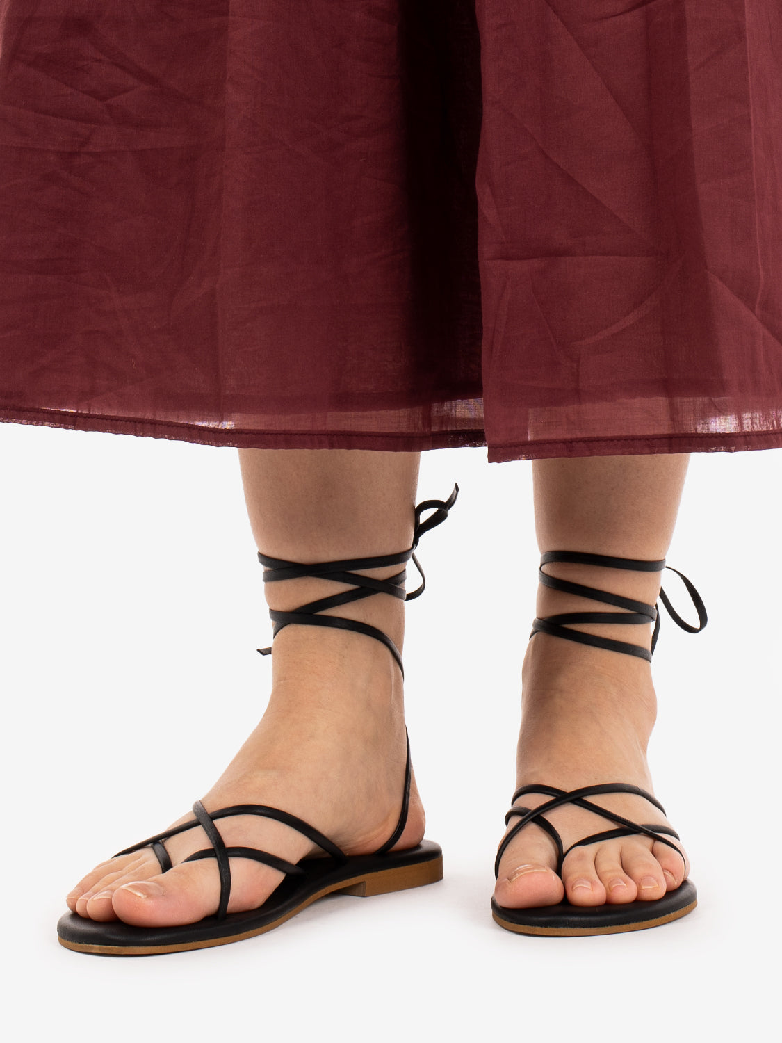 Black leather sandal