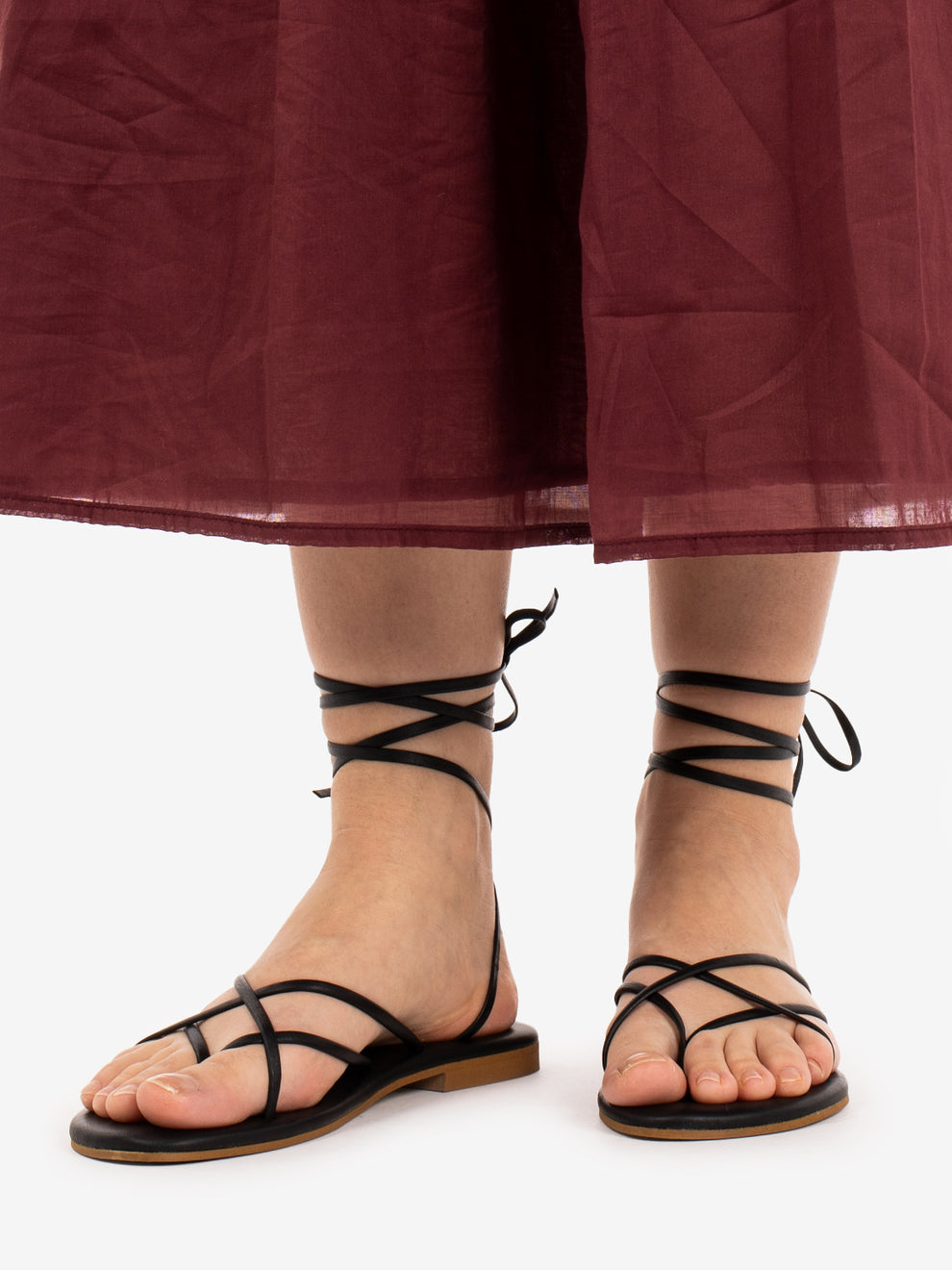 Black leather sandal