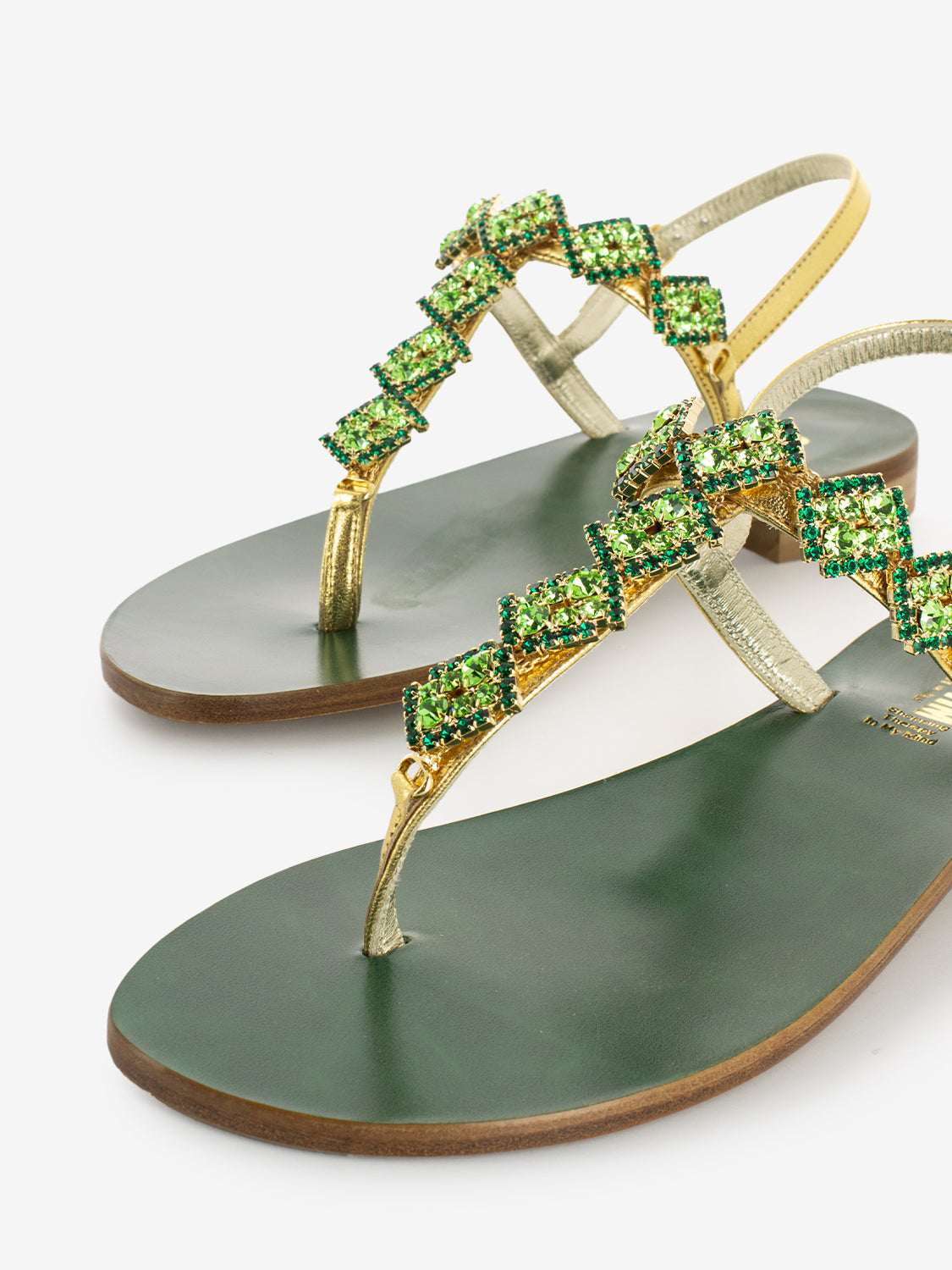 Sandalo infradito Positano oro / verde