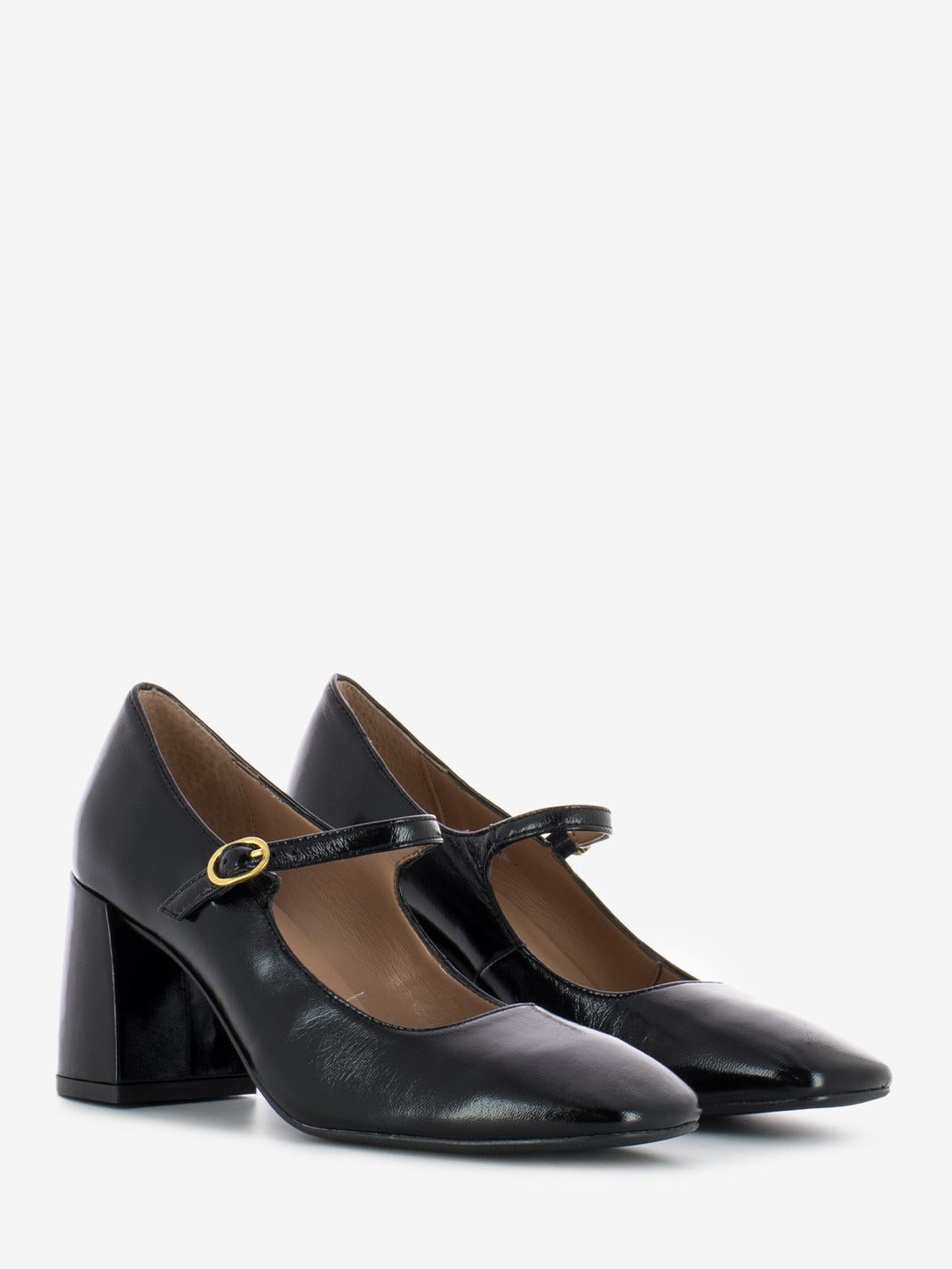 Scarpe alla bebè con cinturino nero