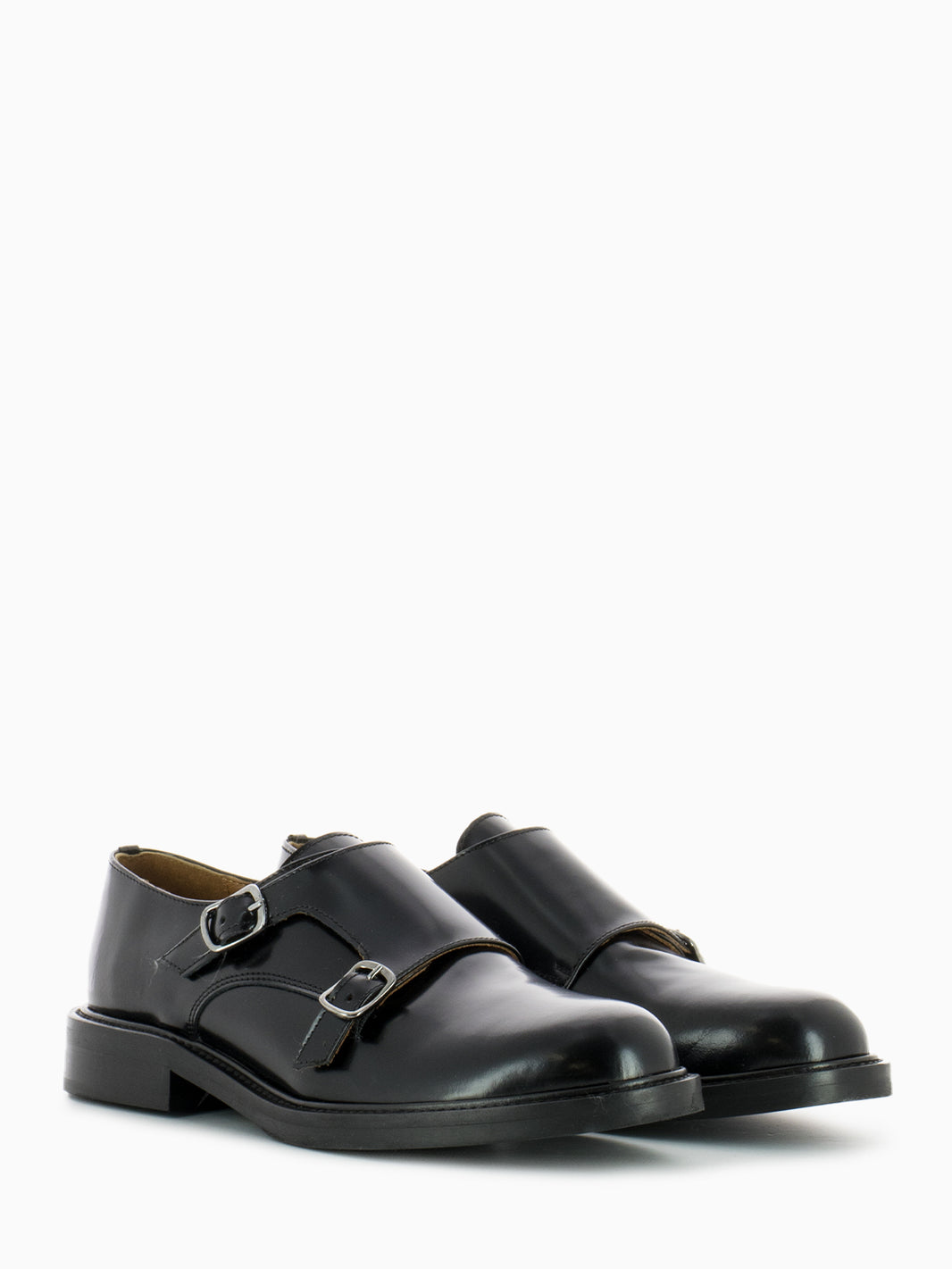 Scarpe con patta e fibbie nero