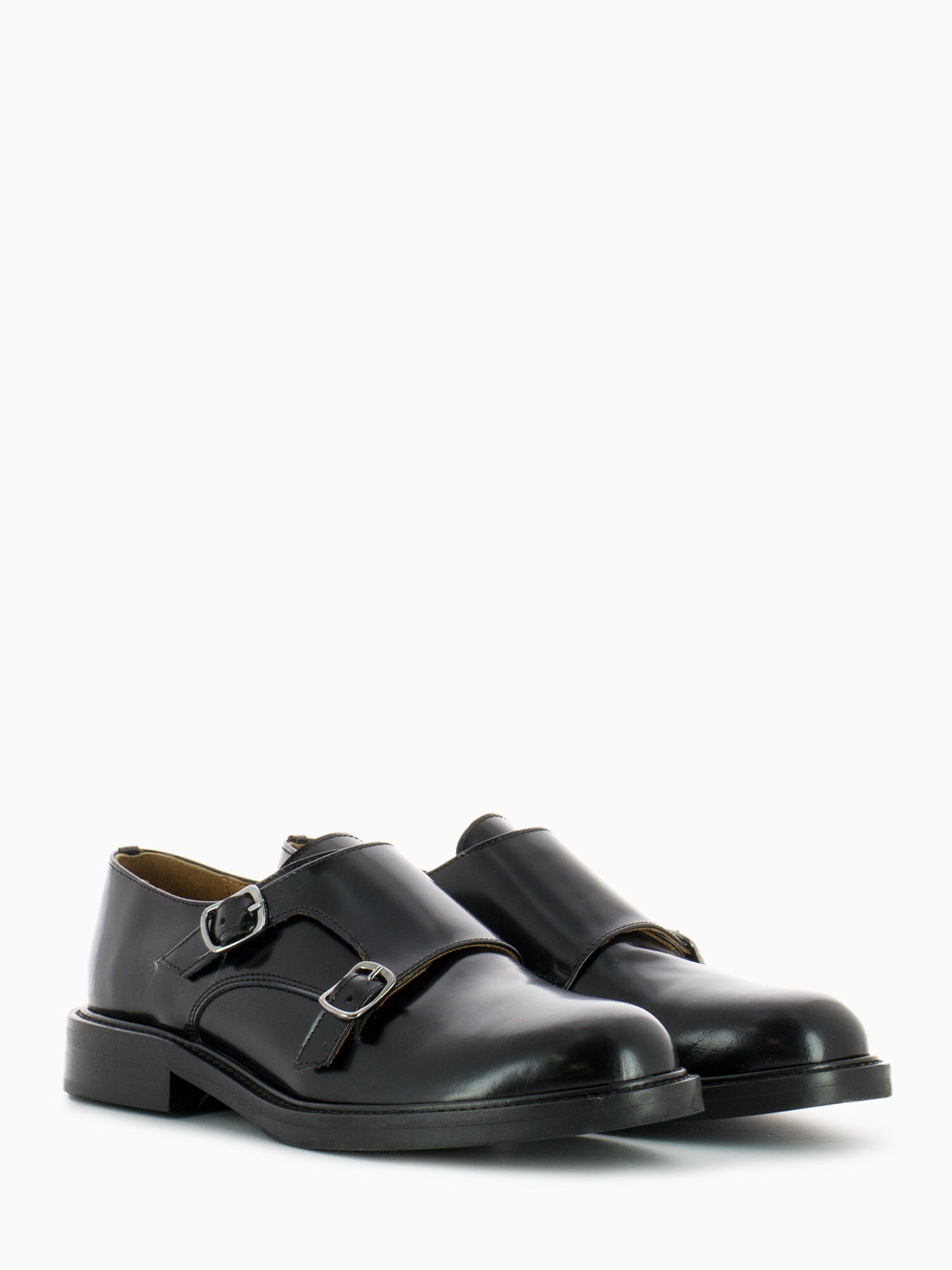 Scarpe con patta e fibbie nero