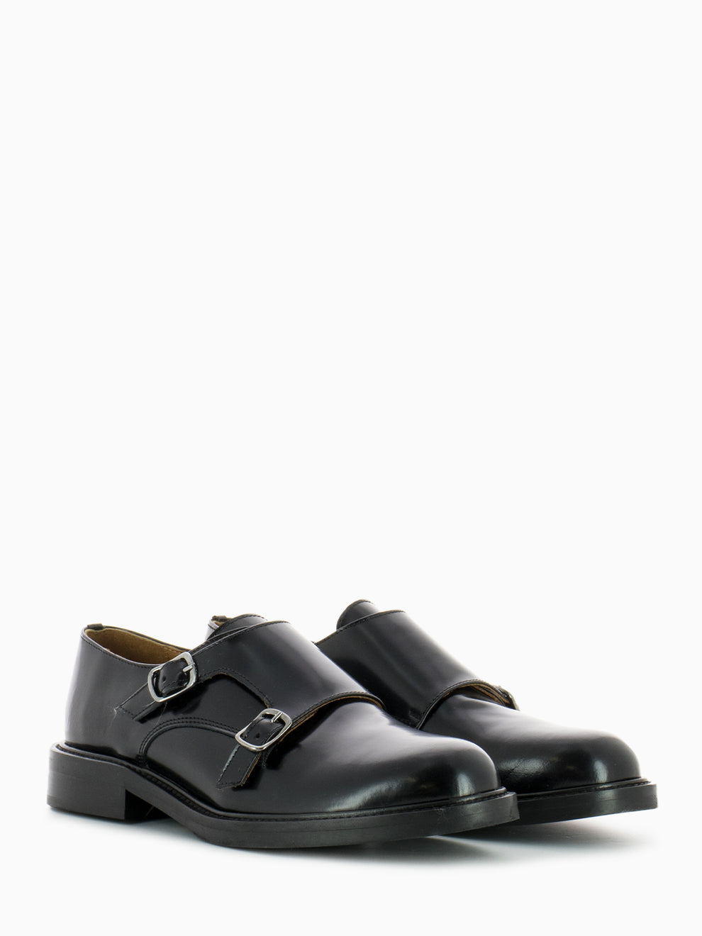 Scarpe con patta e fibbie nero