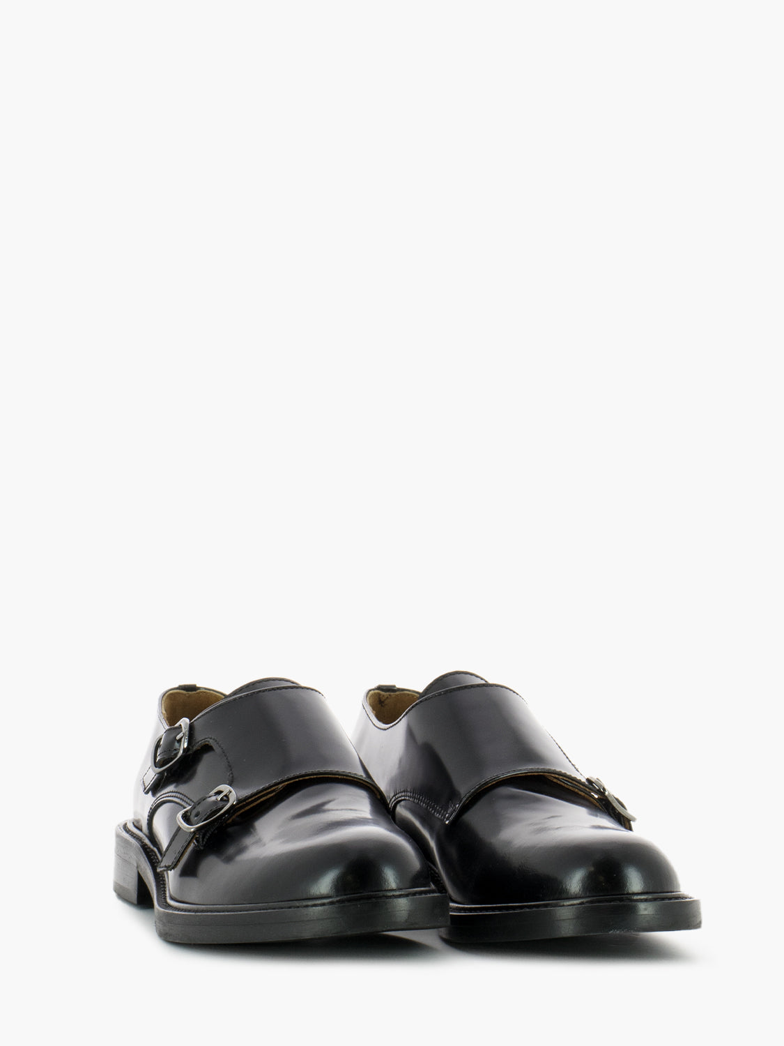 Scarpe con patta e fibbie nero