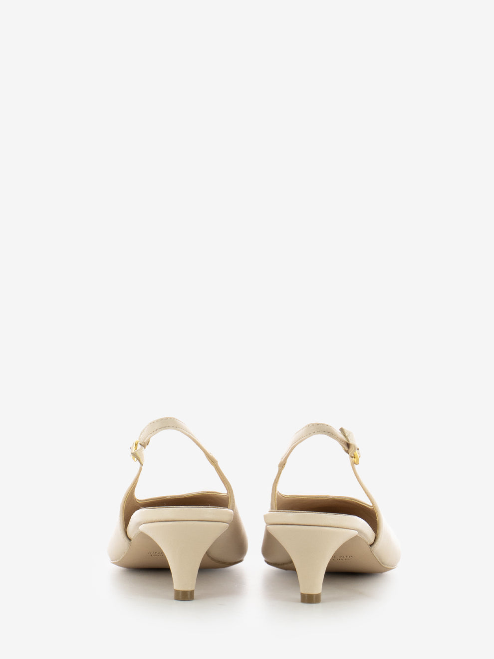 Slingback a punta con centurino beige