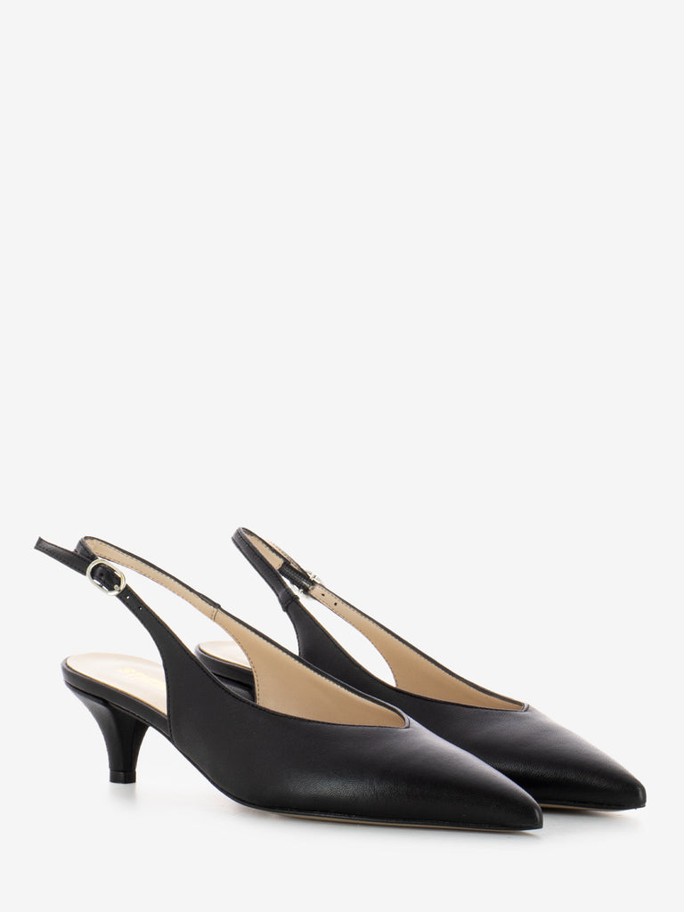 STIMM - Slingback a punta con centurino nero