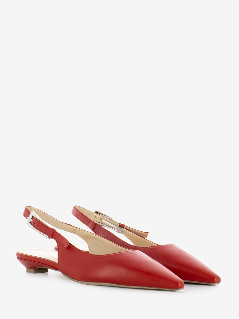 STIMM - Slingback a punta con tacco basso rosso