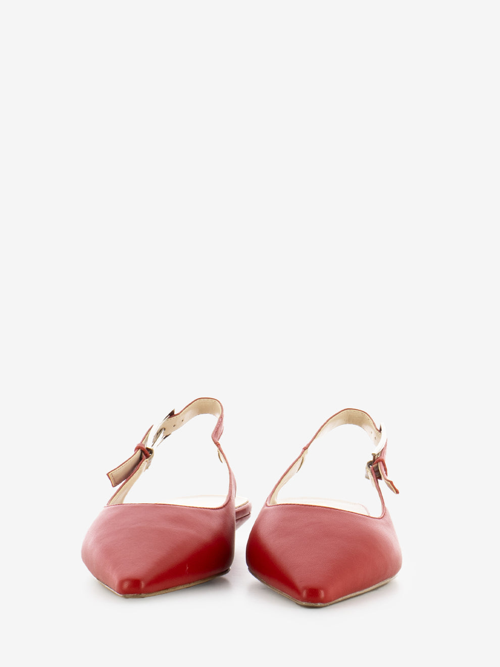 Slingback a punta con tacco basso rosso