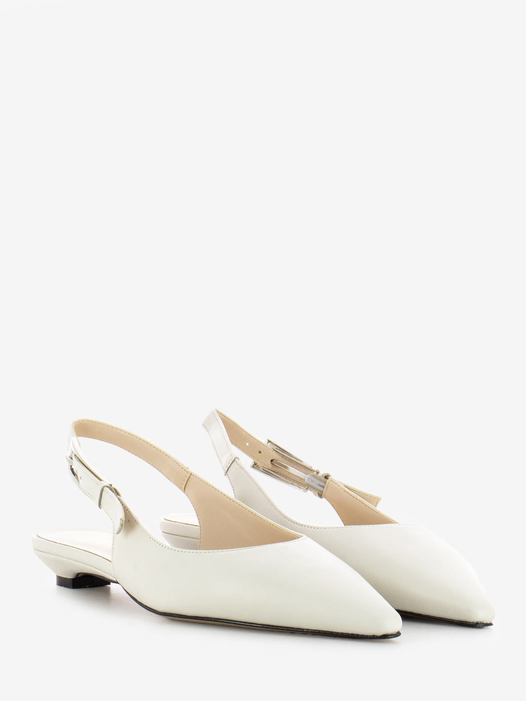 Slingback a punta con tacco basso sasso