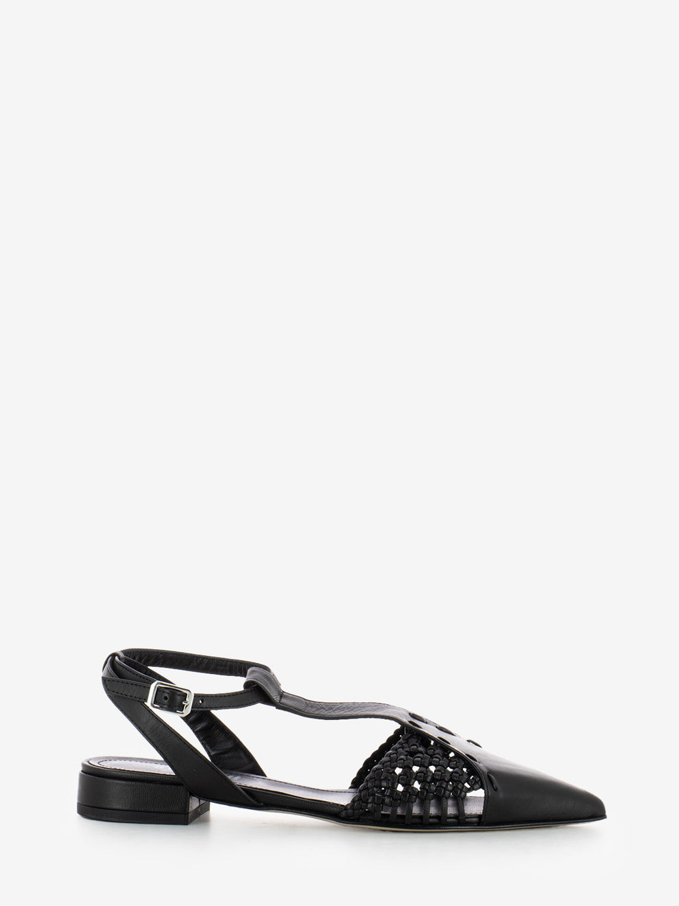 Slingback a punta nera