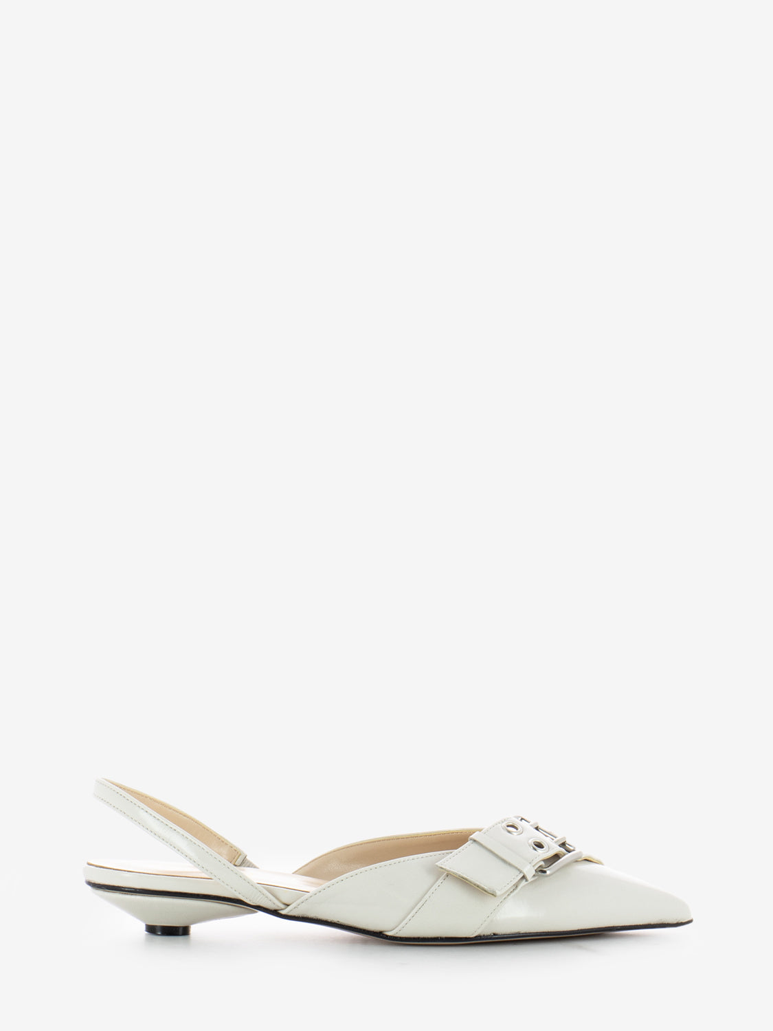 Slingback bassa a punta con cinturino sasso