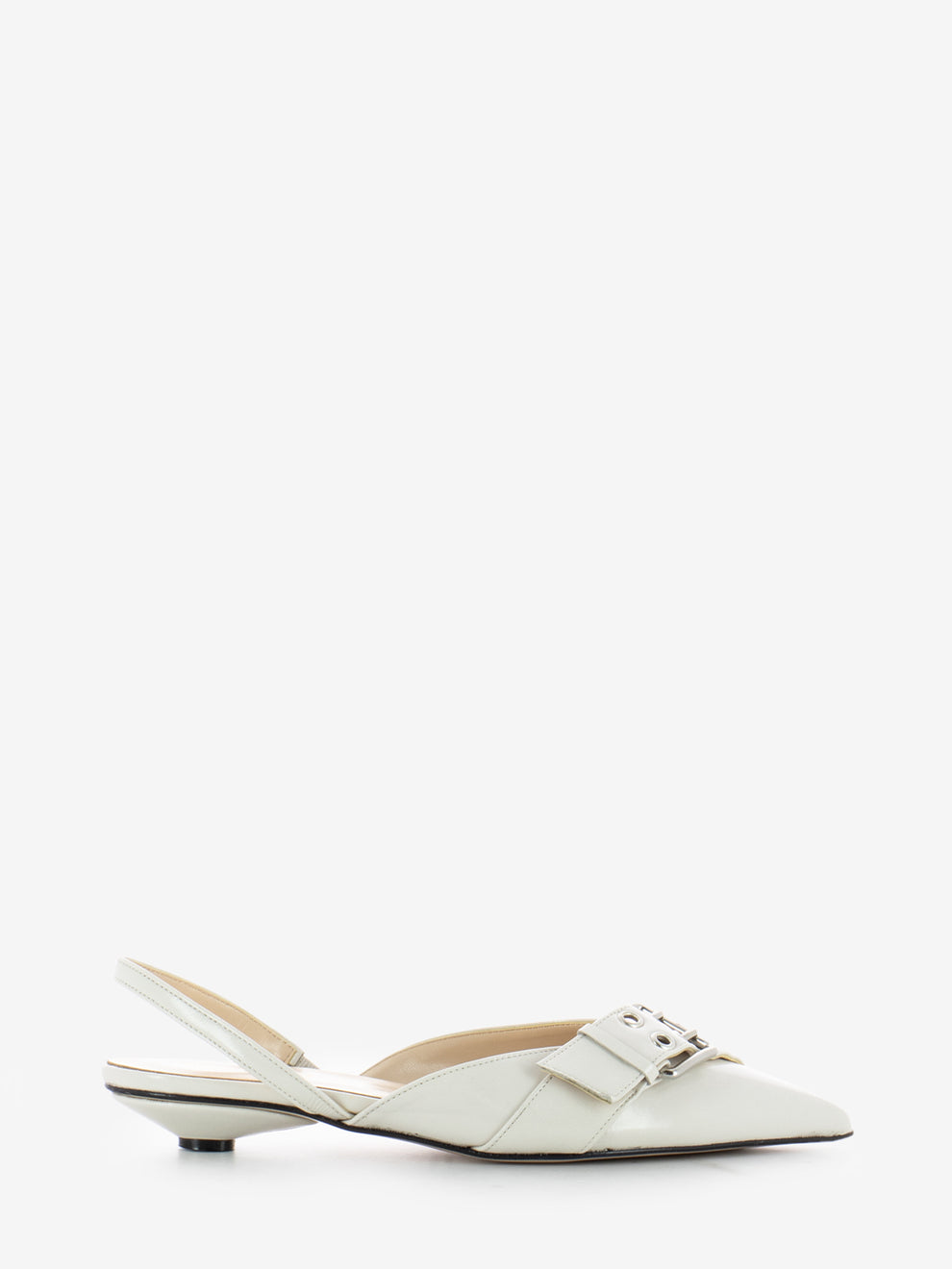 Slingback bassa a punta con cinturino sasso