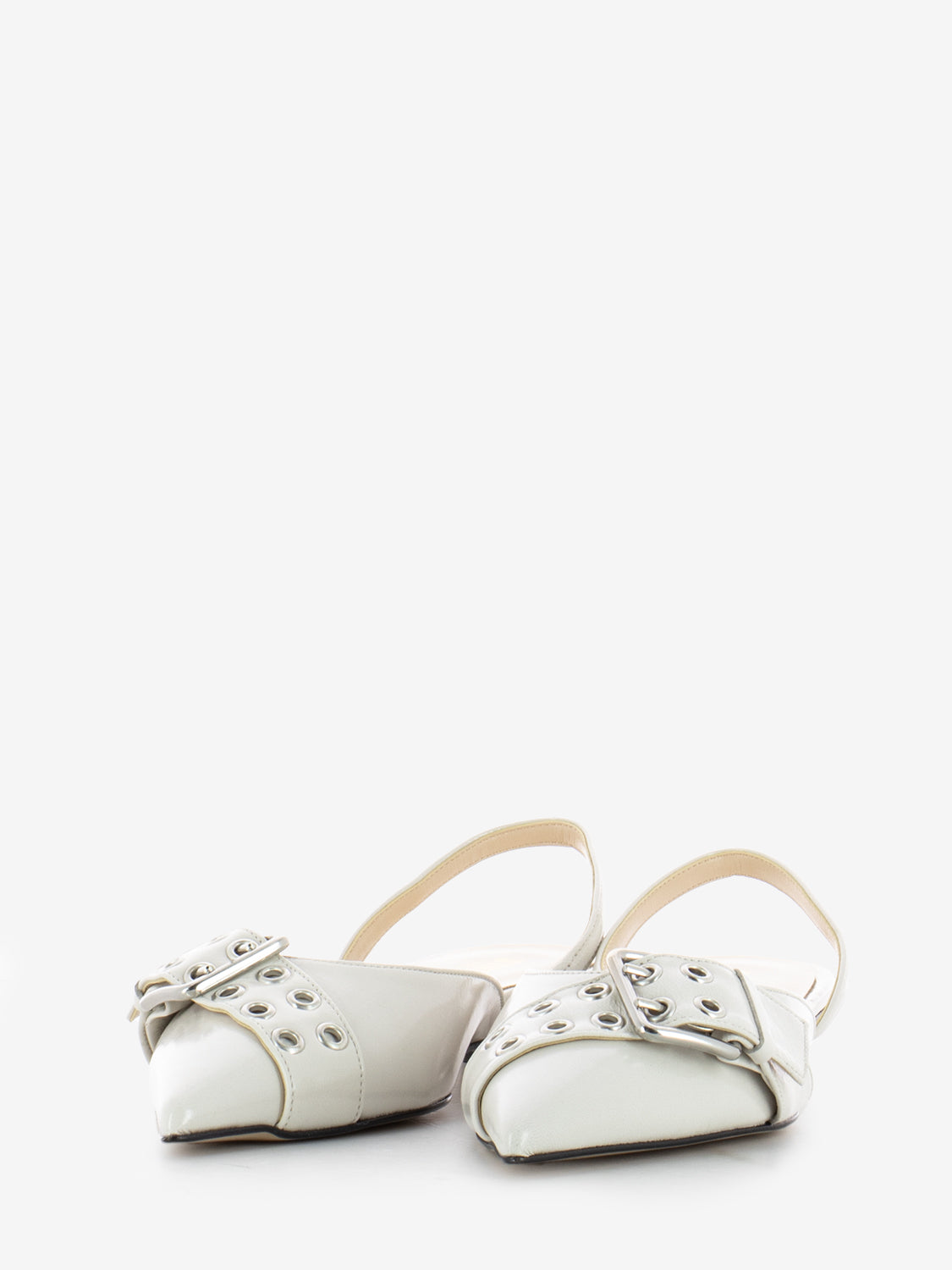 Slingback bassa a punta con cinturino sasso
