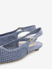 STIMM - Slingback bassa a punta traforata avio