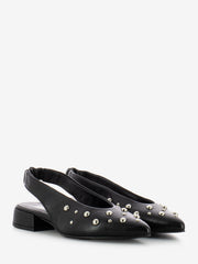 STIMM - Slingback basse con borchie nero