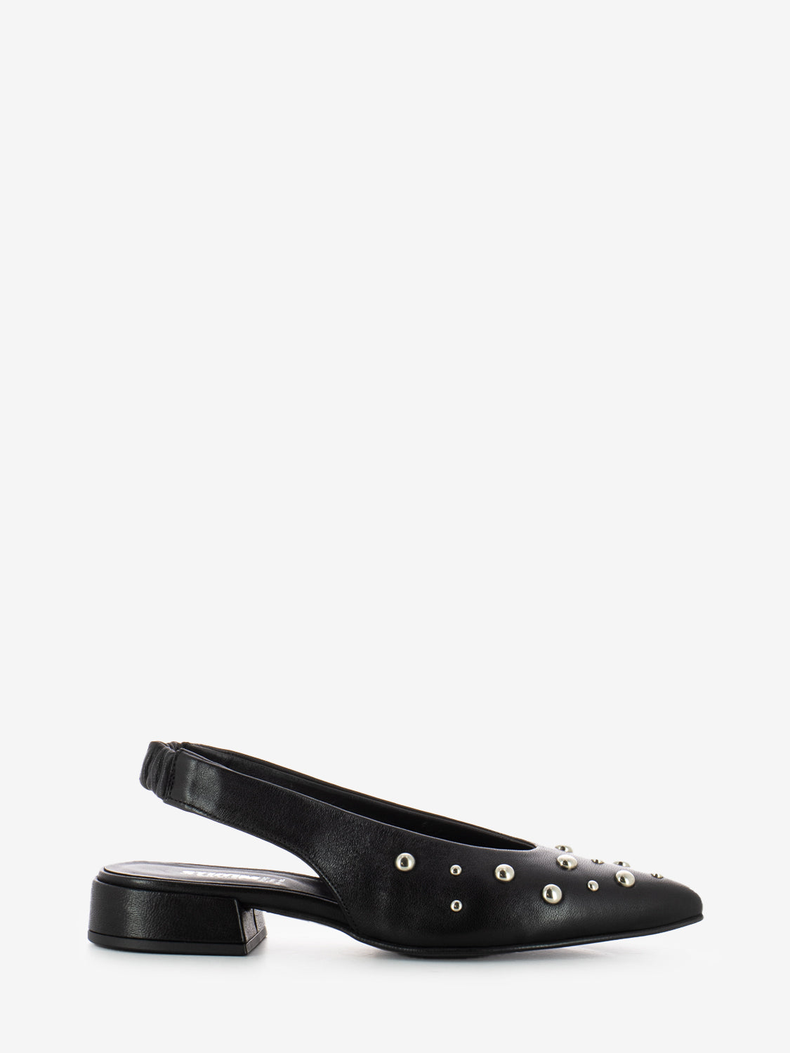 Slingback basse con borchie nero