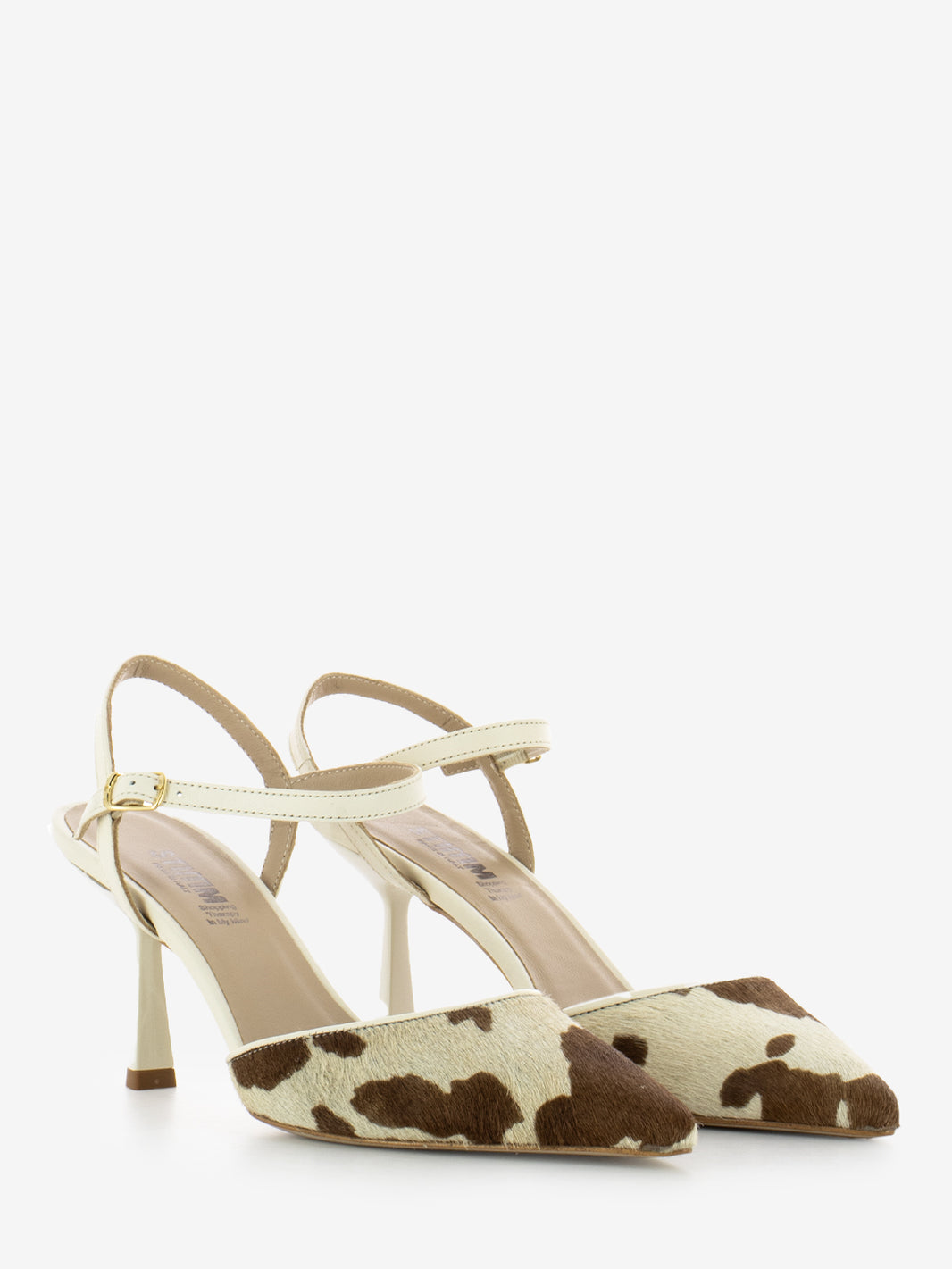 Slingback cavallino mucca / marrone
