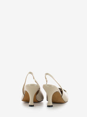 STIMM - Slingback con accessorio fard / panna