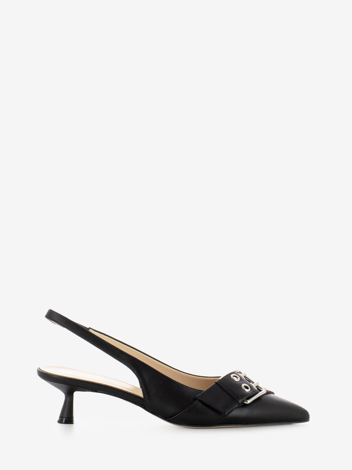 Slingback con fibbia e borchie nero