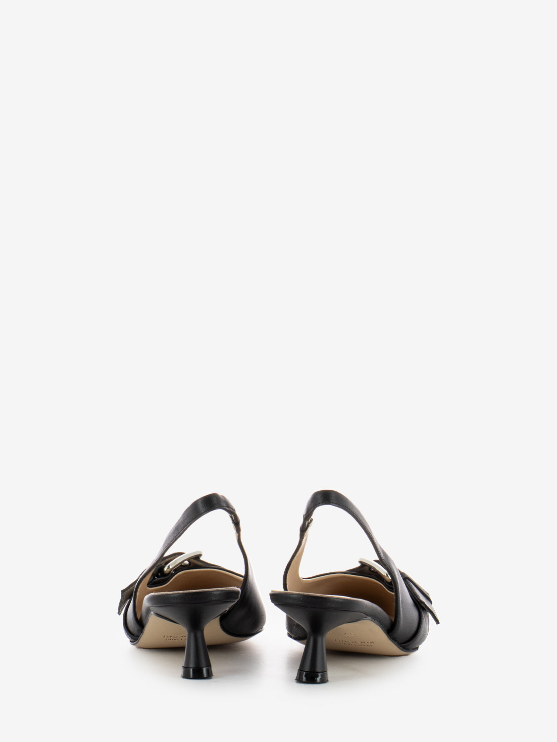 Slingback con fibbia e borchie nero