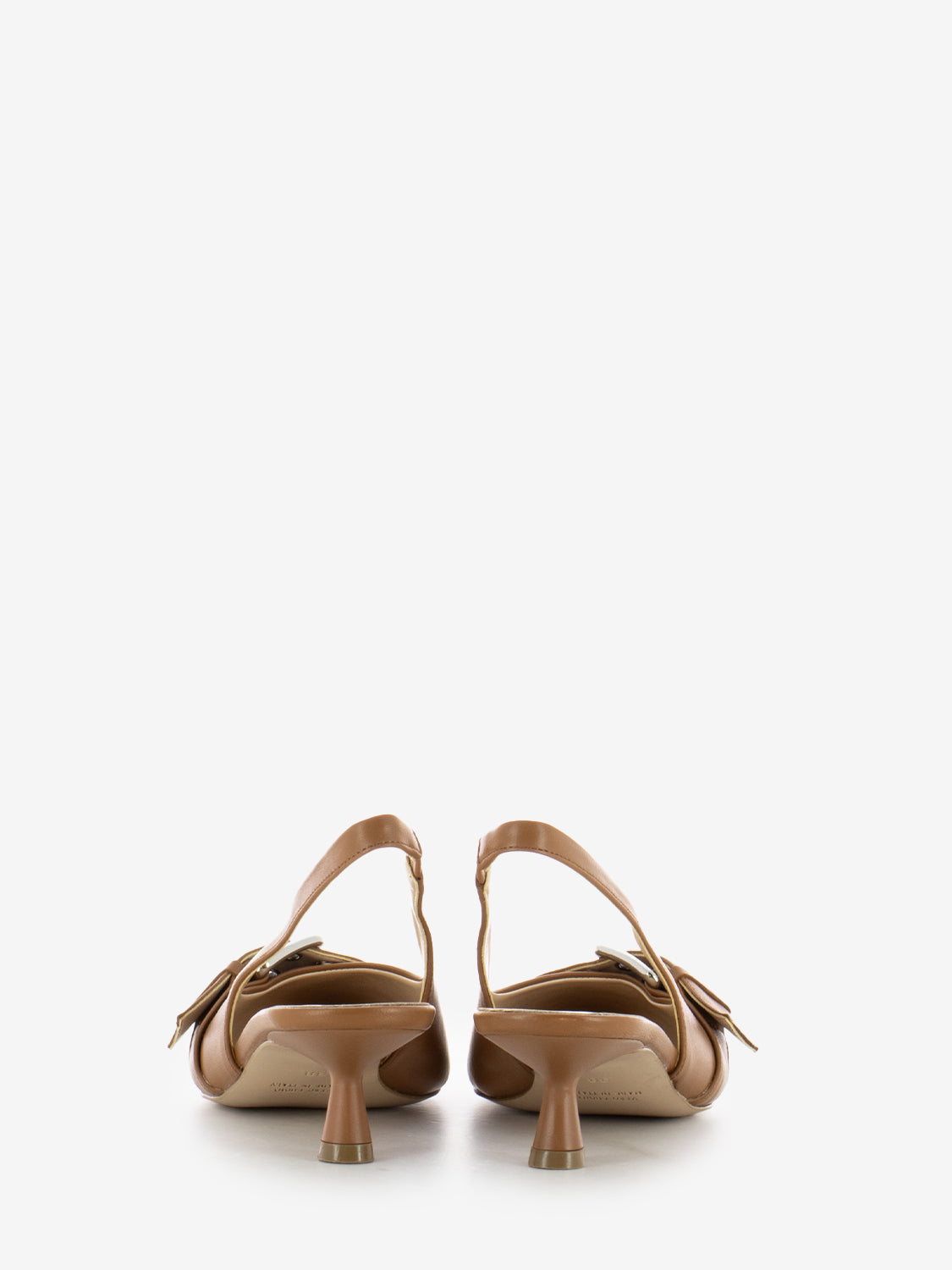 Slingback con fibbia e borchie sella