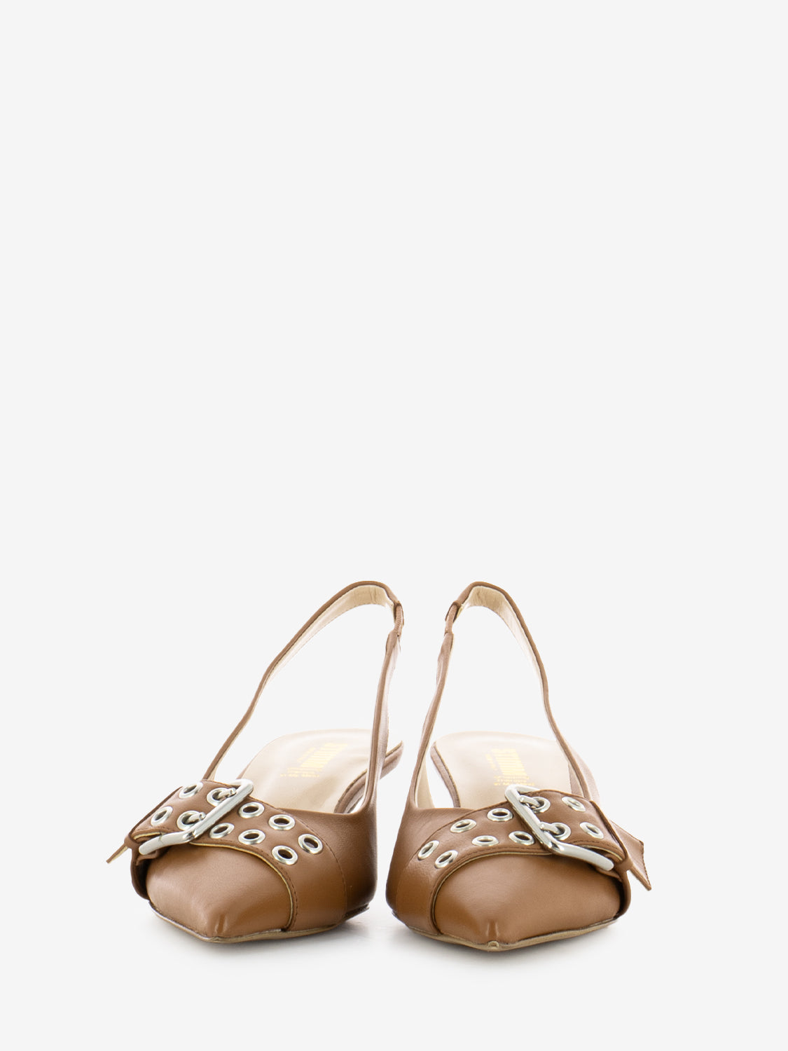 Slingback con fibbia e borchie sella