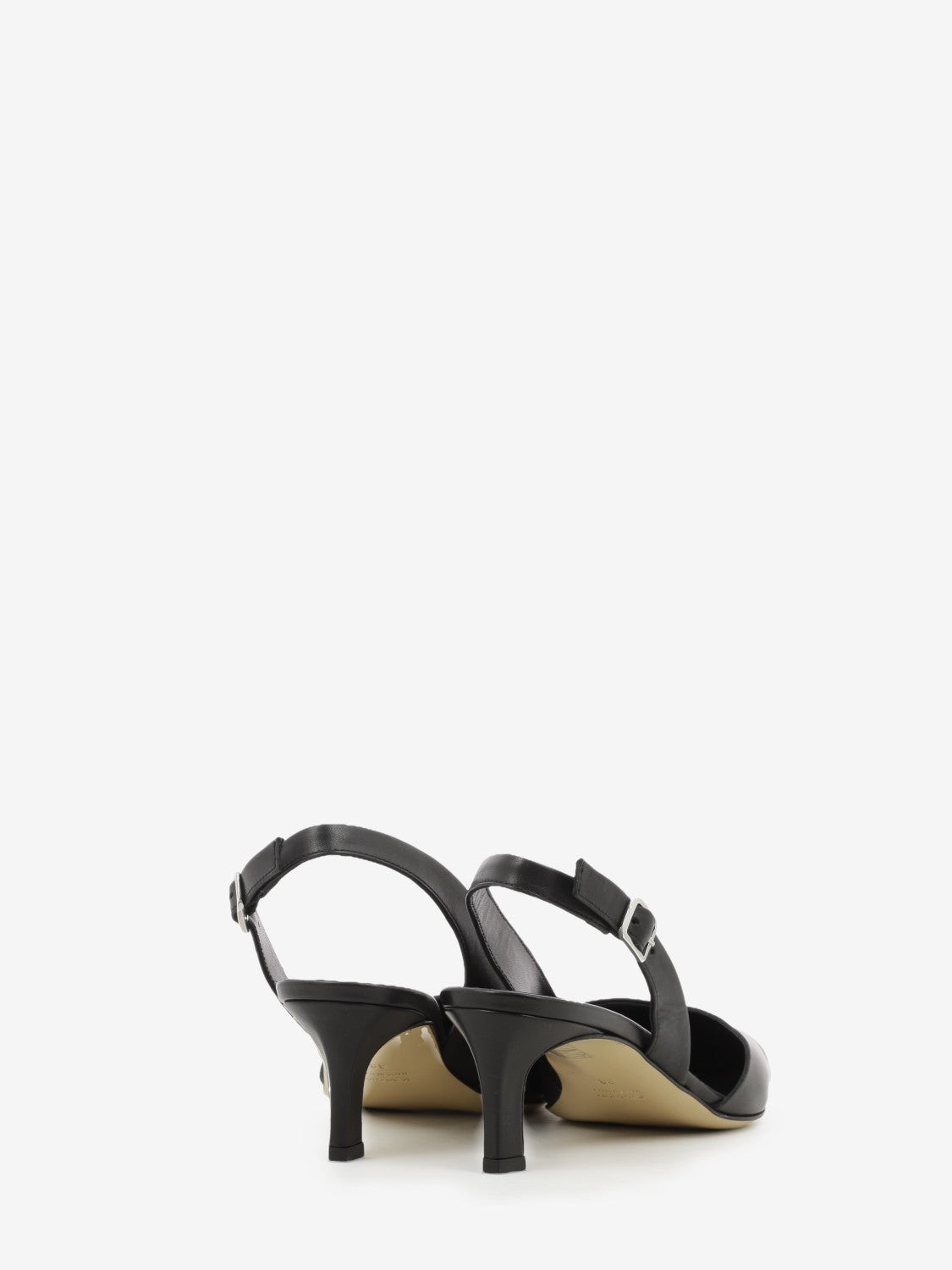 Slingback con tacco in pelle nera