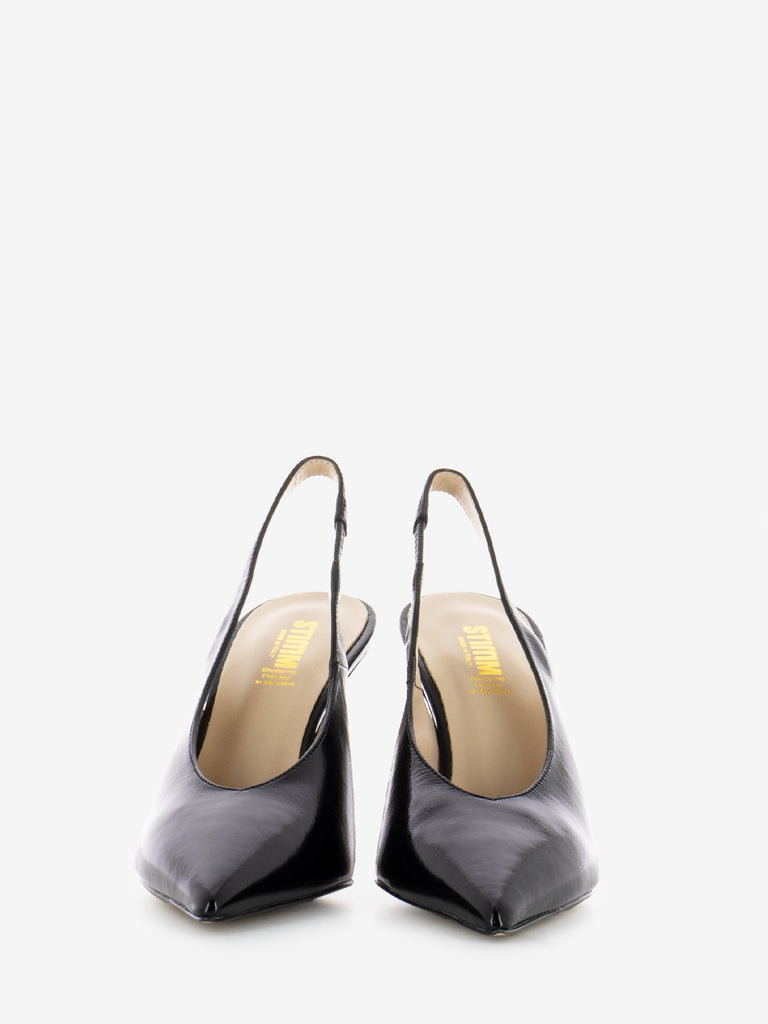 STIMM - Slingback in pelle lucida nero