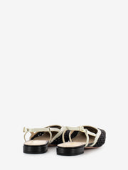 STIMM - Slingback in raffia nero / avorio