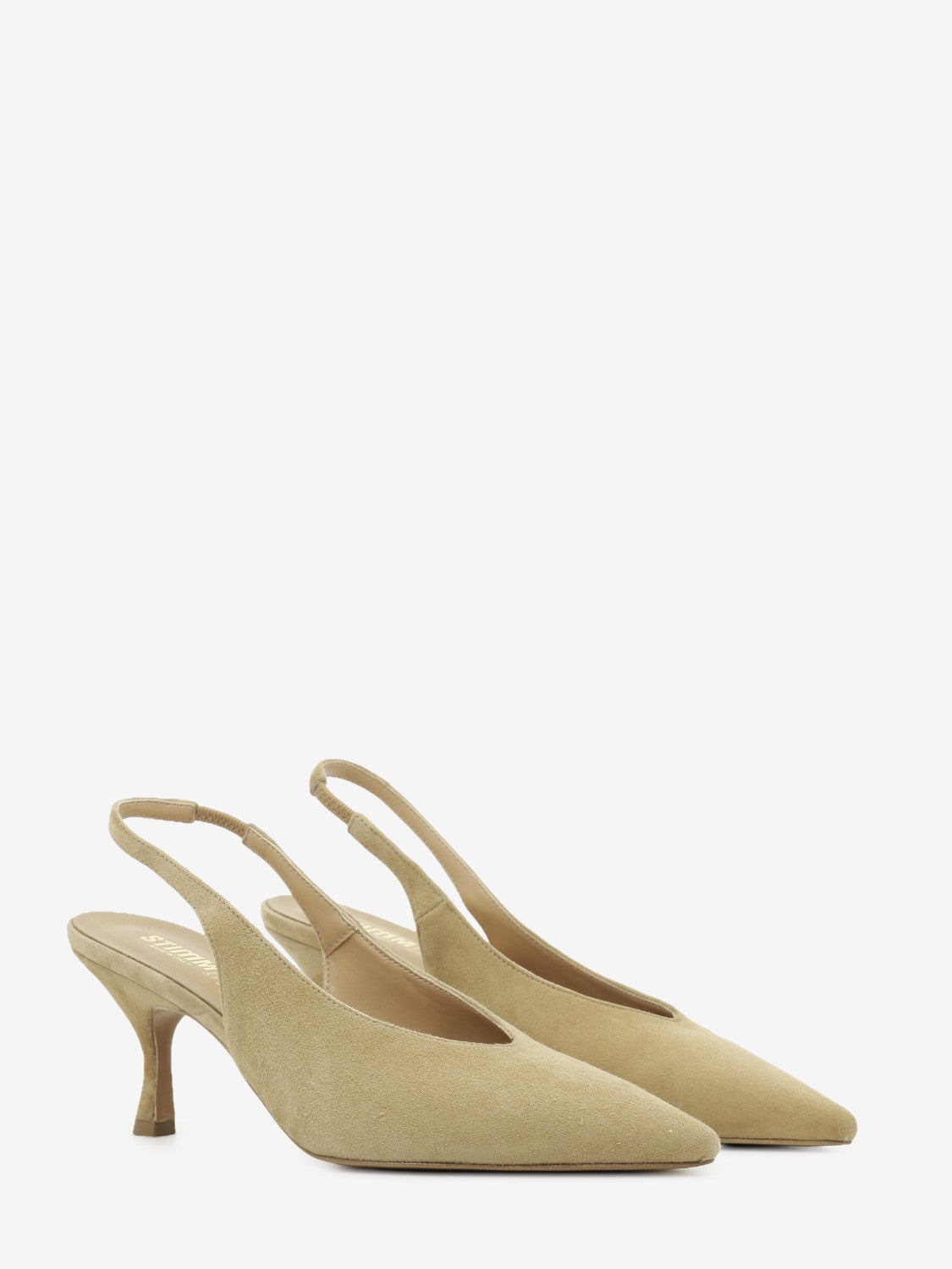 Slingback in suede camel