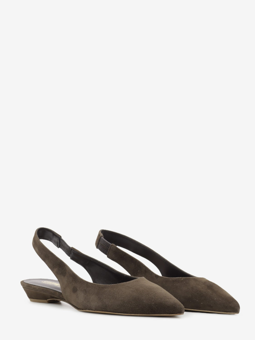 Slingback in suede testa di moro
