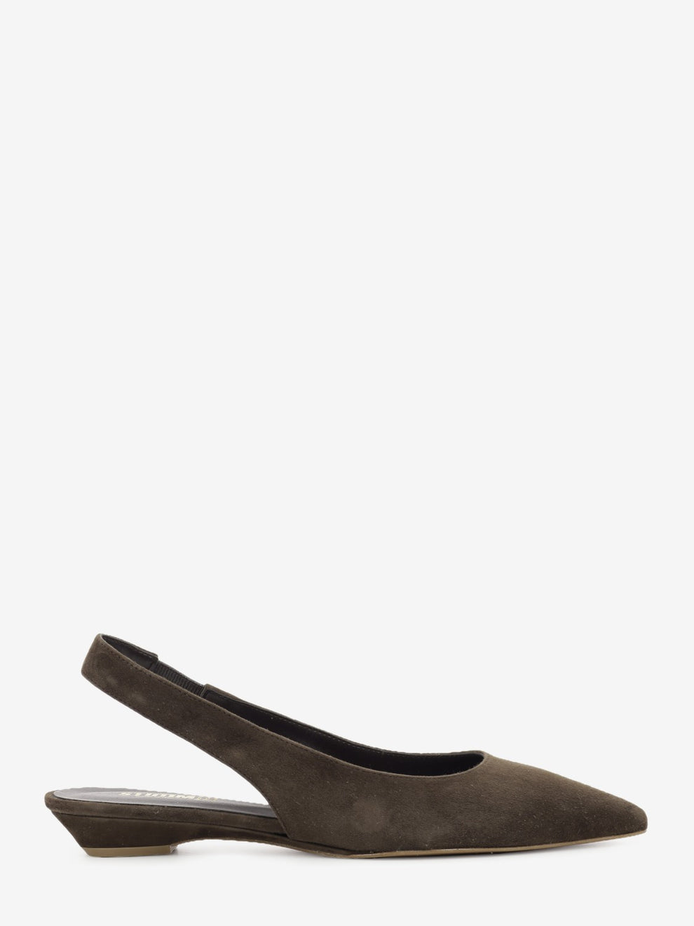 Slingback in suede testa di moro