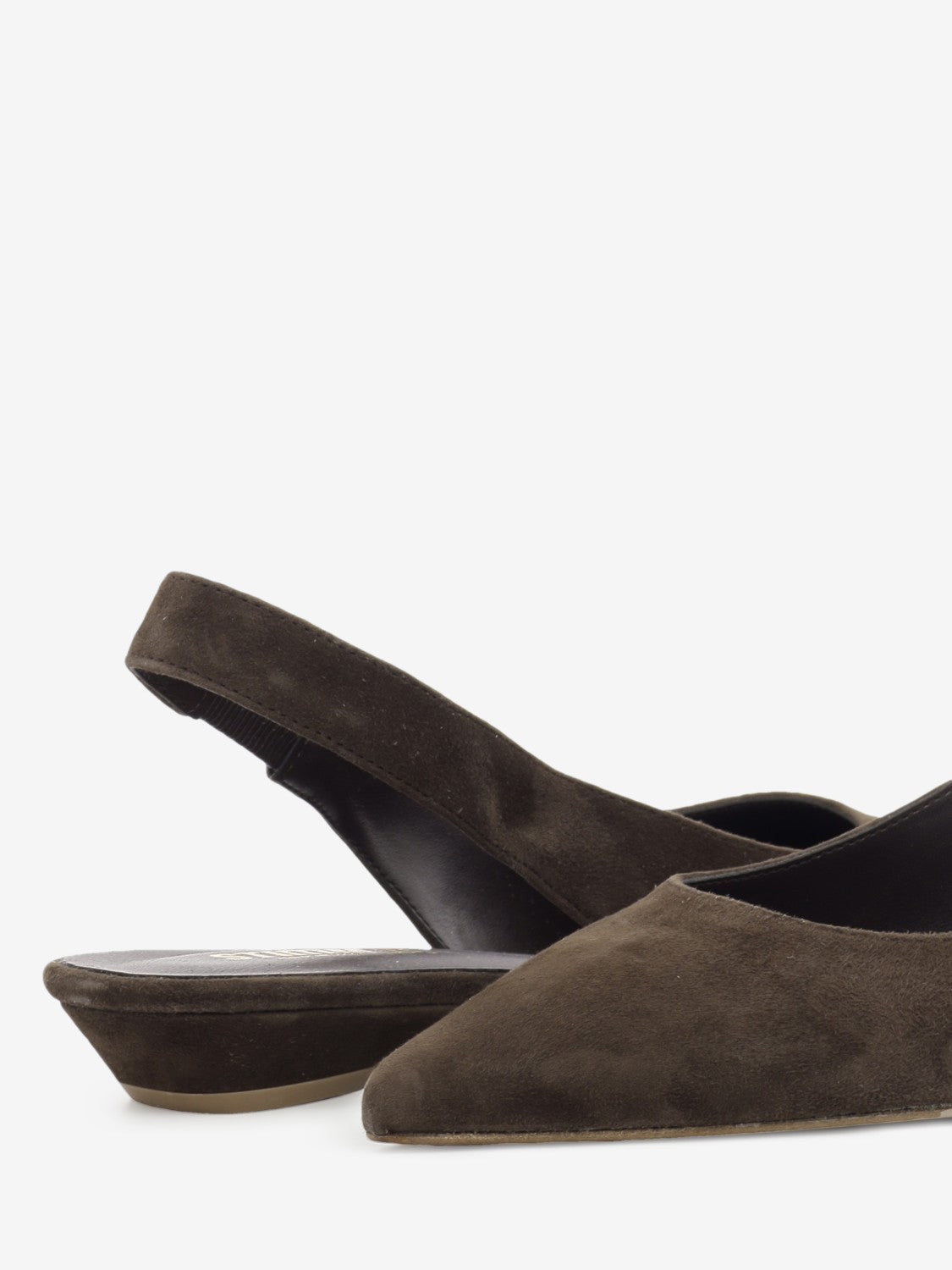 Slingback in suede testa di moro