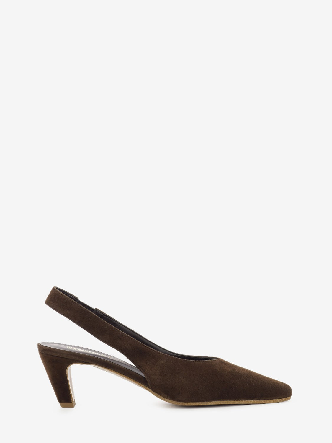 Slingback in suede testa di moro