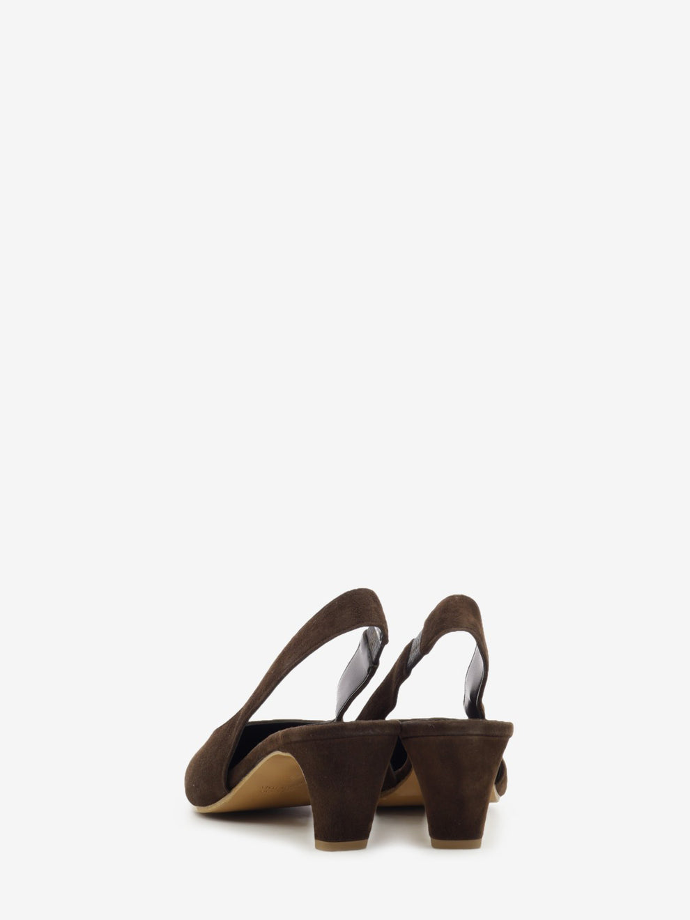 Slingback in suede testa di moro