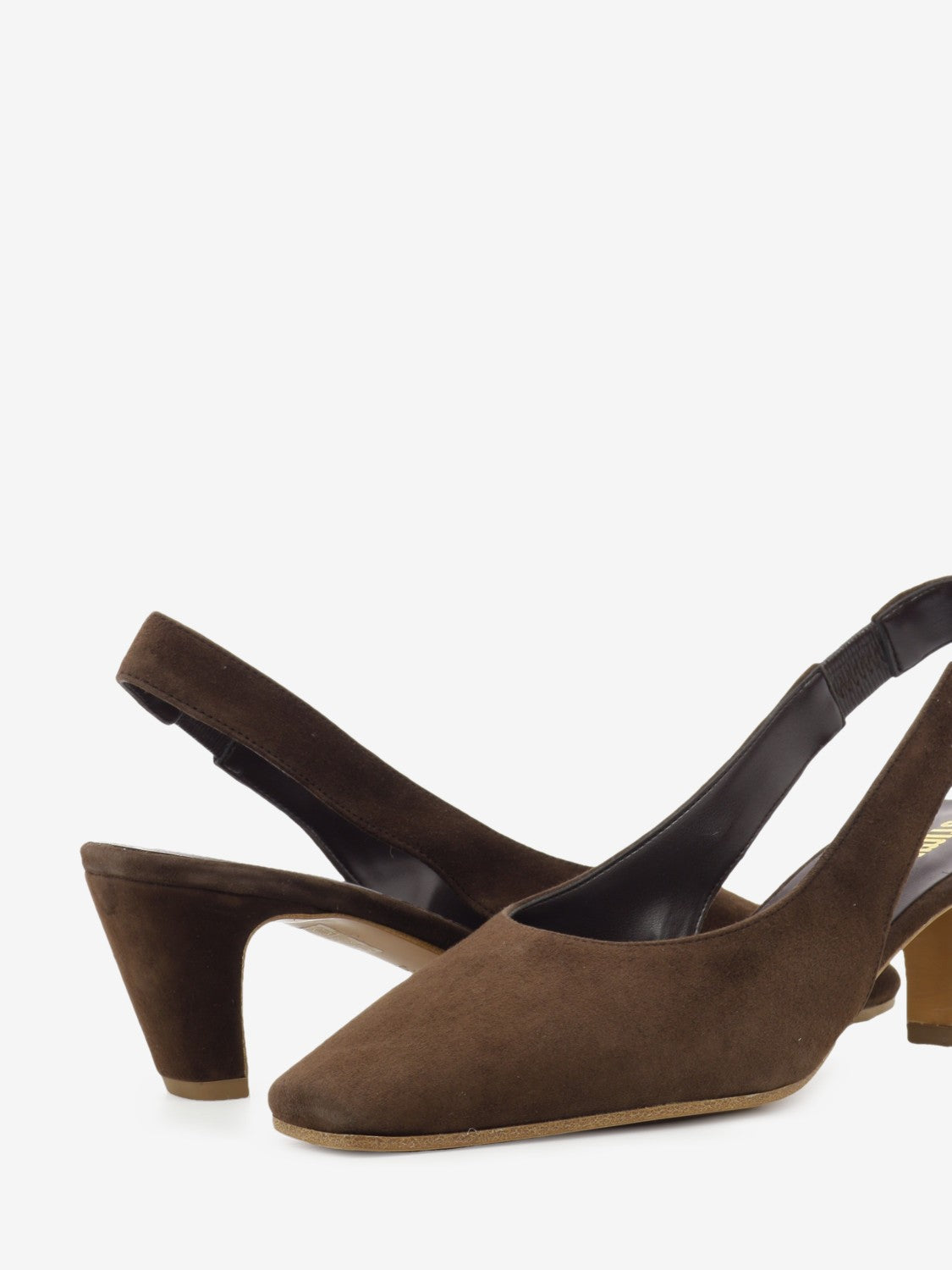 Slingback in suede testa di moro