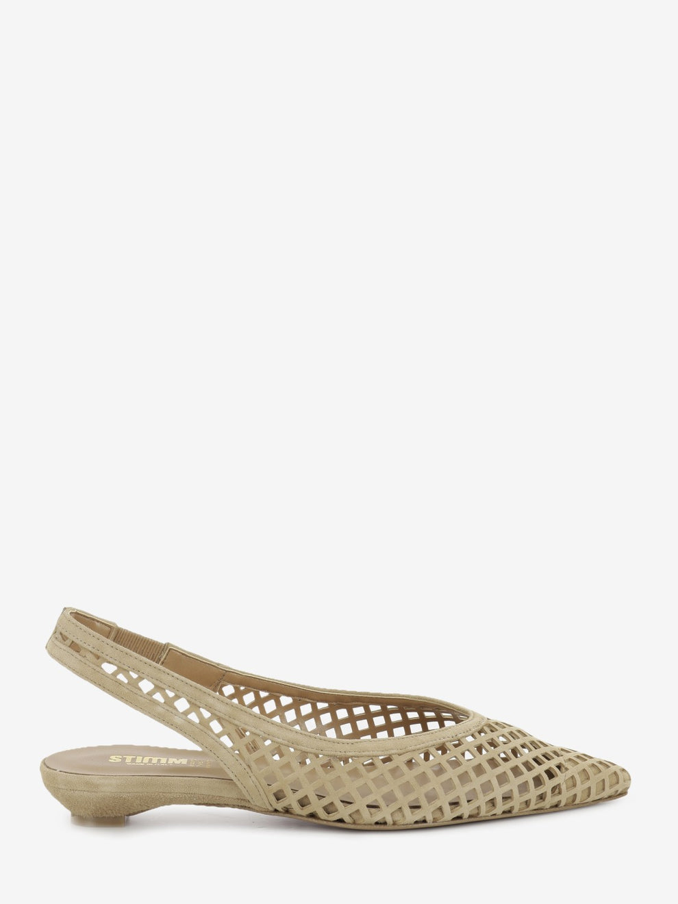 Slingback in suede traforato camel
