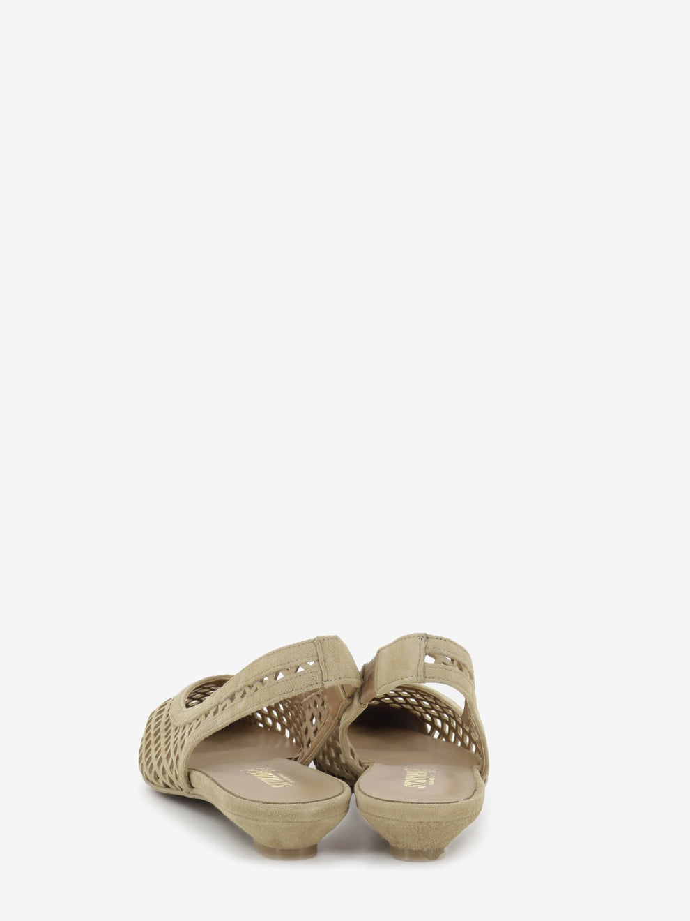 Slingback in suede traforato camel
