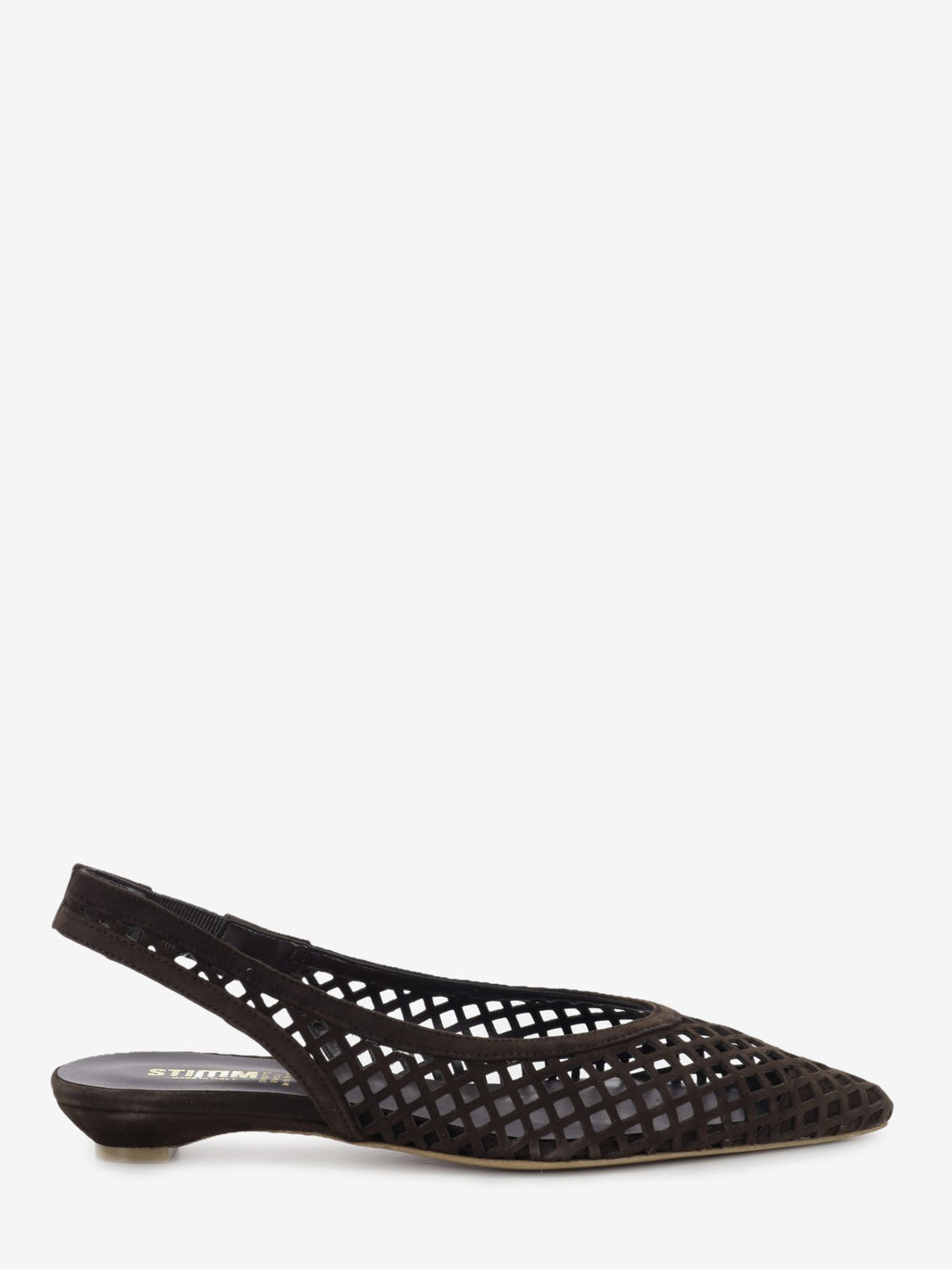 Slingback in suede traforato marrone