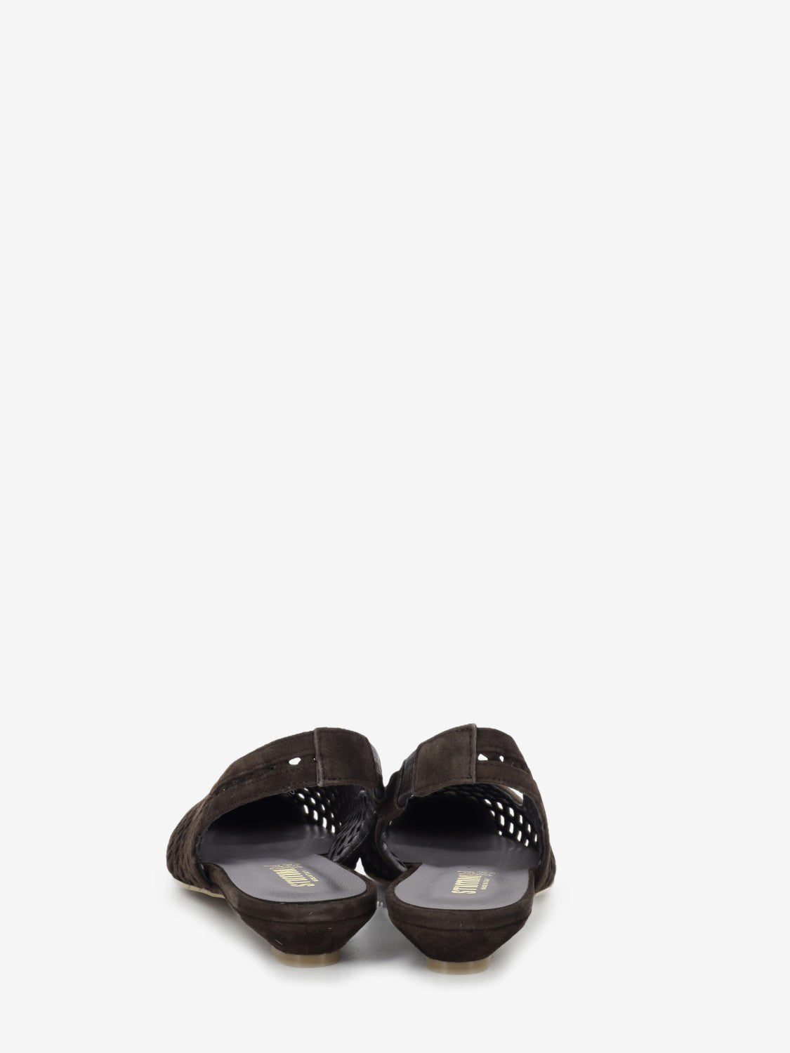 Slingback in suede traforato marrone