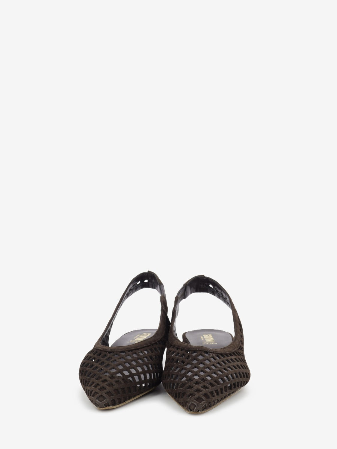 Slingback in suede traforato marrone