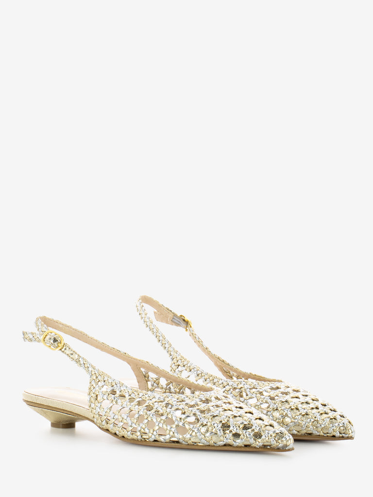 STIMM - Slingback intreccio oro